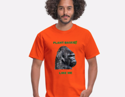 Men’s T-Shirt -Plant based like me – Gorilla – vegan